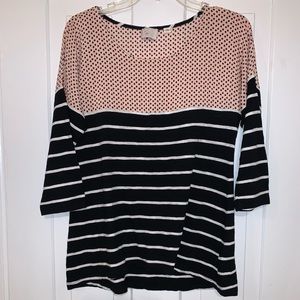 Anthropologie Postmark Split Stripes Pullover